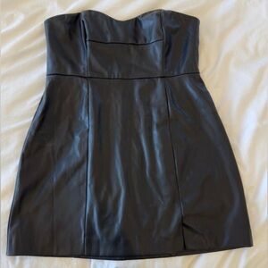 Hutch Strapless Faux Black Leather Mini Dress Size 12. Great condition.
